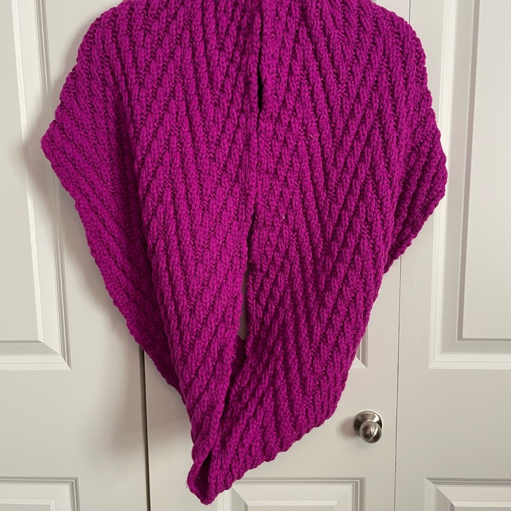 Elegant Fuchsia Knit Infinity Poncho